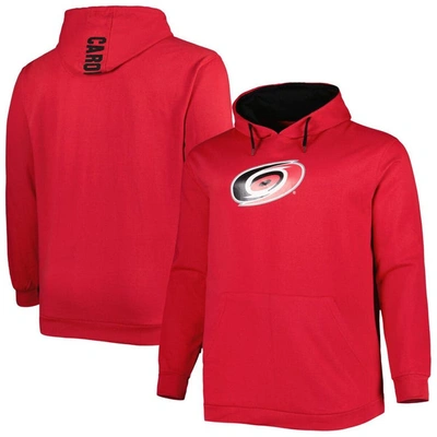 Profile Men's Red Carolina Hurricanes Big And Tall Fleece Pullover Hoodie