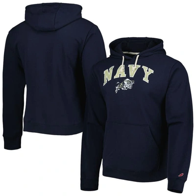 League Collegiate Wear Navy Navy Midshipmen Arch Essential Fleece Pullover Hoodie