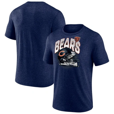 Fanatics Branded Heathered Navy Chicago Bears End Around Tri-blend T-shirt