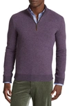Ralph Lauren Quarter-zip Cashmere Sweater In Purple Sage Melange