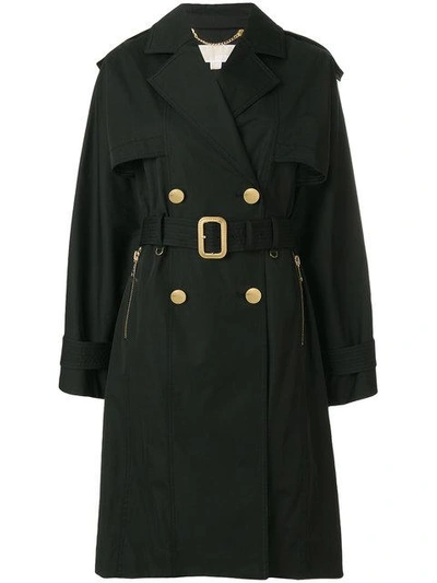 Michael Michael Kors Double-breasted Trench Coat In Black