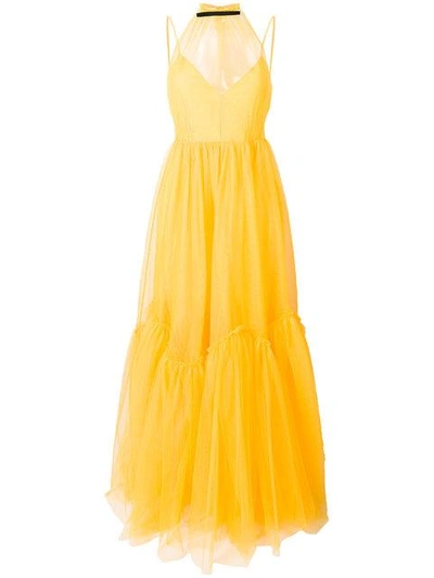 N°21 Nº21 Backless Tulle Gown - Yellow & Orange