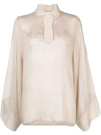 By Malene Birger Long-sleeve Scoop-neck Blouse In B Vanilla Cream