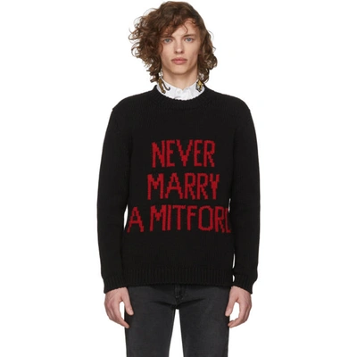 Gucci Never Marry A Mitford Cotton Sweater In Black