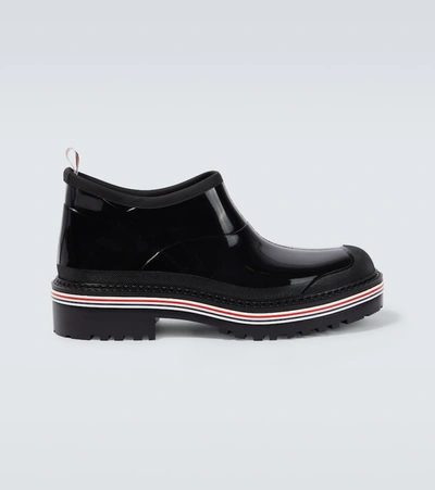 Thom Browne Stripe-trim Ankle Boots In Black