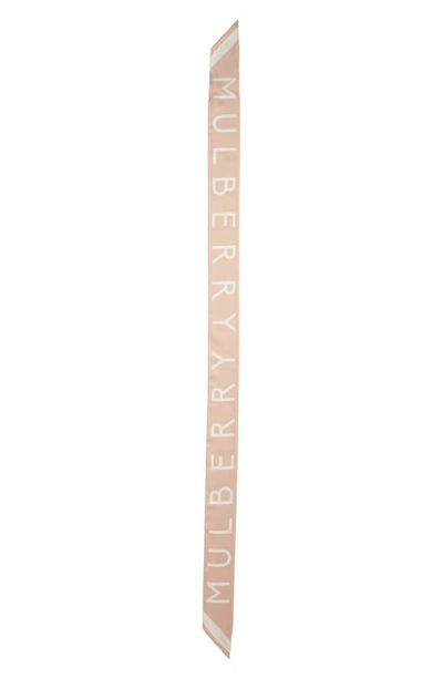 Mulberry Logo Skinny Scarf In Brown