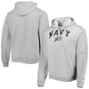 League Collegiate Wear Heather Gray Navy Midshipmen Arch Essential Fleece Pullover Hoodie