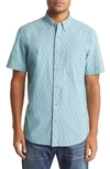 Faherty Breeze Floral Stretch Short Sleeve Button-up Shirt In Galeon Isles