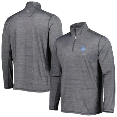 Tommy Bahama Gray Los Angeles Dodgers Delray Islandzone Half-zip Top