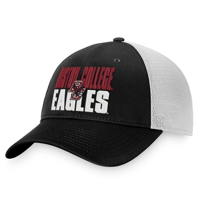 Top Of The World Men's  Black, White Boston College Eagles Stockpile Trucker Snapback Hat In Black,white