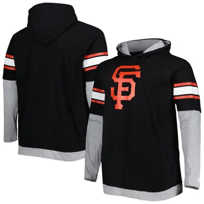 New Era Men's  Black San Francisco Giants Big And Tall Twofer Pullover Hoodie