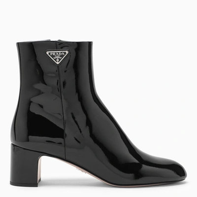 Prada Black Patent Leather Ankle Boot