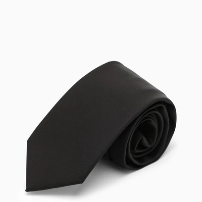 Prada Black Logo-triangle Tie
