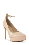 Black Suede Studio Gracie Pointed Toe Platform Pump In Blush