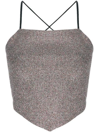 Almaz Glitter Fitted Top - Metallic