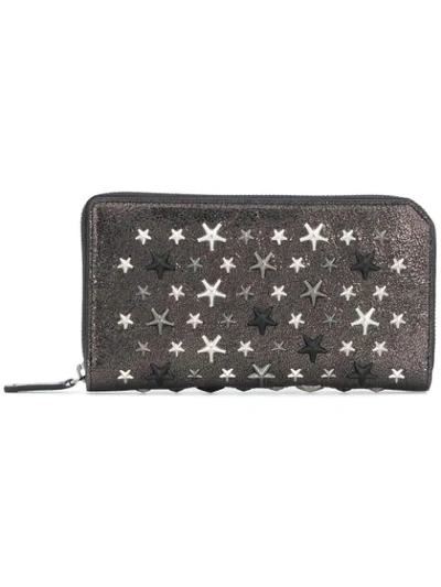 Jimmy Choo Carnaby Star Studded Wallet - Grey