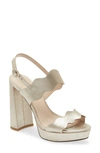 Pelle Moda Gavi Platform Sandal In Platinum Gold