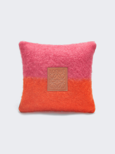 Loewe Mohair And Wool-blend Cushion In Orange And Pink