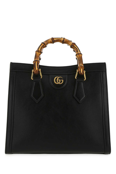 Gucci Diana Small Leather Tote Bag In Black