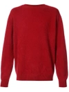 The Elder Statesman Crew Neck Sweater In Red