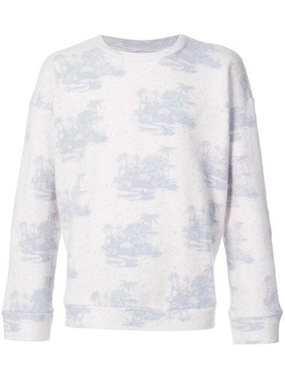 The Elder Statesman Tropics Printed Sweater In White