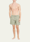 Brunello Cucinelli Men's Relaxed-fit Swim Trunks In Rosemary Green