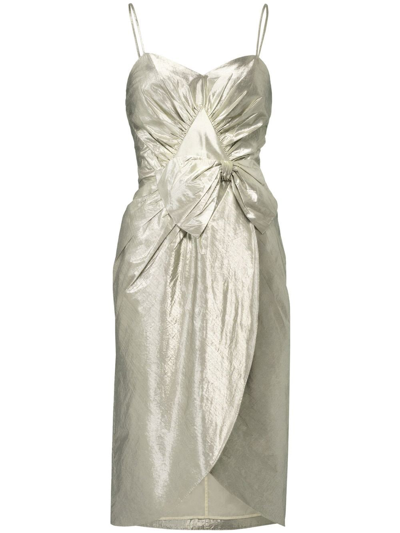 Maison Margiela Bow Front Tank Dress In Silver