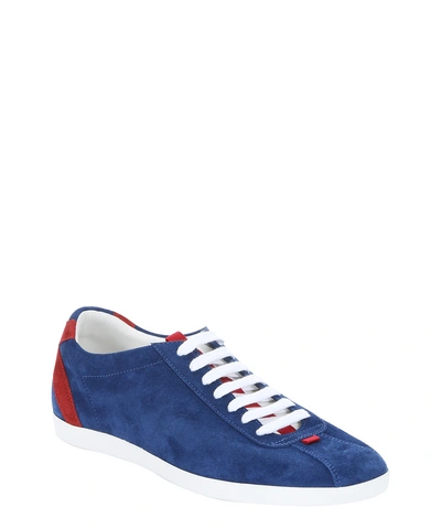 Gucci Royal Blue And Red Suede Lace-up Sneakers' In Royal Blue / Red |  ModeSens