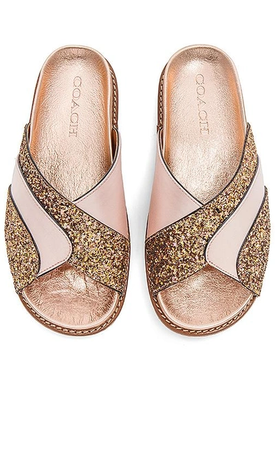 Coach Glitter Slide In Metallic Copper