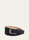 Zegna Lux Leisurewear Triple Stitch Belt In Black