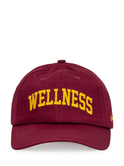 Sporty And Rich Wellness Logo-embroidered Baseball Cap In Red