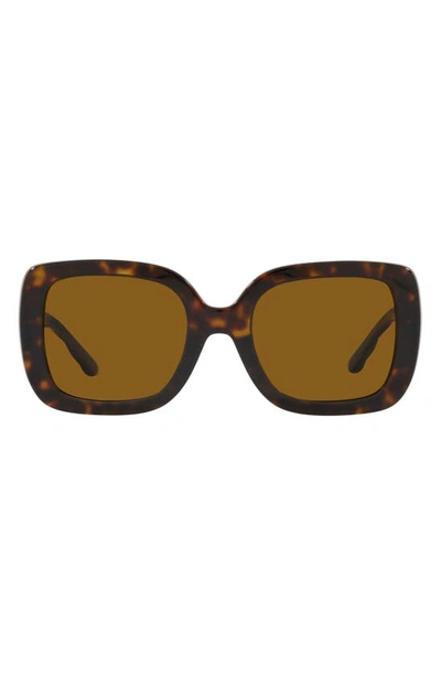 Tory Burch 54mm Polarized Square Sunglasses In Dk Tort