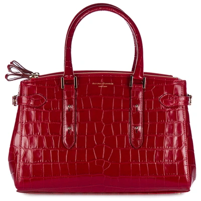 Aspinal Of London Women's Leather Handbag Shopping Bag Purse Brook Street In Red