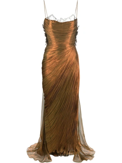 Maria Lucia Hohan Rania Floor-length Dress In Brown