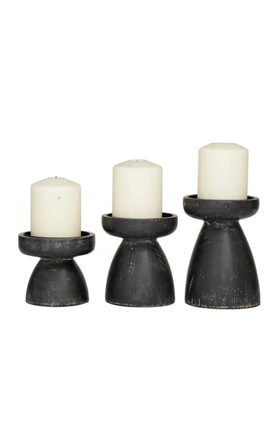 Sonoma Sage Home Black Wood Traditional Candle Holder