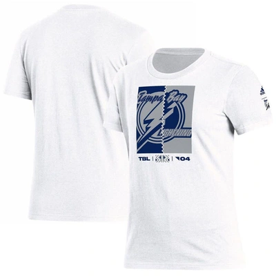 Adidas Originals Adidas White Tampa Bay Lightning Reverse Retro 2.0 Playmaker T-shirt