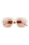 Pared 51.5mm Square Sunglasses In Milk Solid Brown Lenses