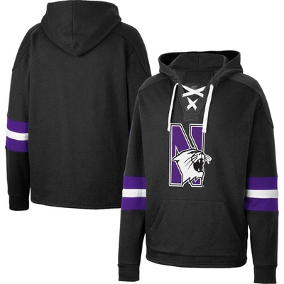 Colosseum Black Northwestern Wildcats Lace-up 4.0 Pullover Hoodie