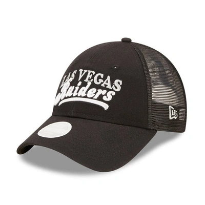 New Era Black Las Vegas Raiders Team Trucker 9forty Snapback Hat