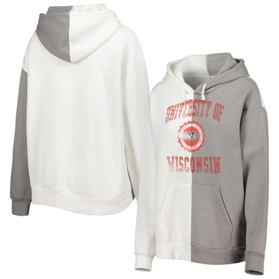 Gameday Couture Grey/white Wisconsin Badgers Split Pullover Hoodie