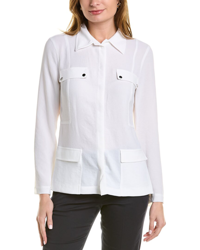 Elie Tahari Utility Shirt Jacket In White