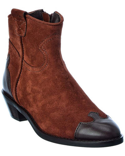 See By Chloé See By Chloe Suede & Leather Bootie In Brown