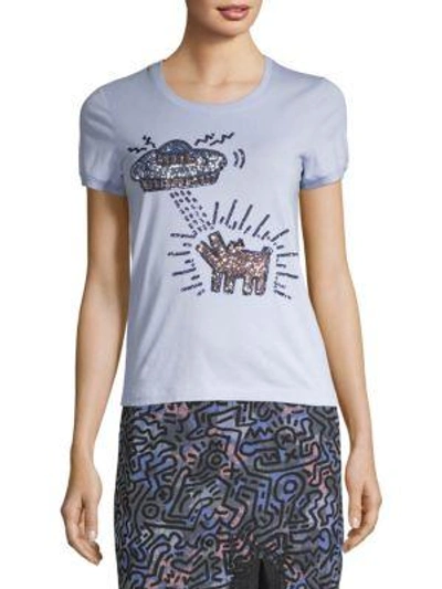 Coach X Keith Haring Embellished T-shirt In Blue