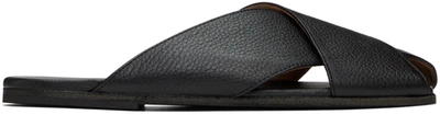 Marsèll Black Spatola Sandals In 666 Black