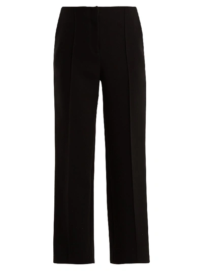 Diane Von Furstenberg Mid-rise Wide-leg Side-striped Trousers In Black