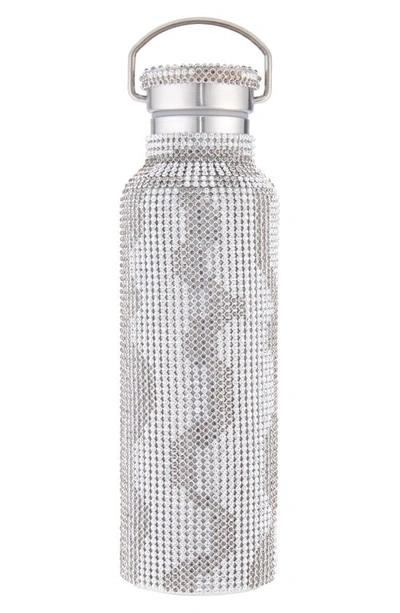 Collina Strada Crystal Embellished Insulated Water Bottle In Wavy Black