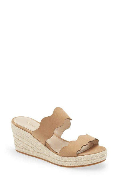 Pelle Moda Krew Espadrille Wedge Slide Sandal In Latte