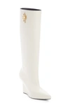 Givenchy G-lock Wedge Knee High Boot In Ivory