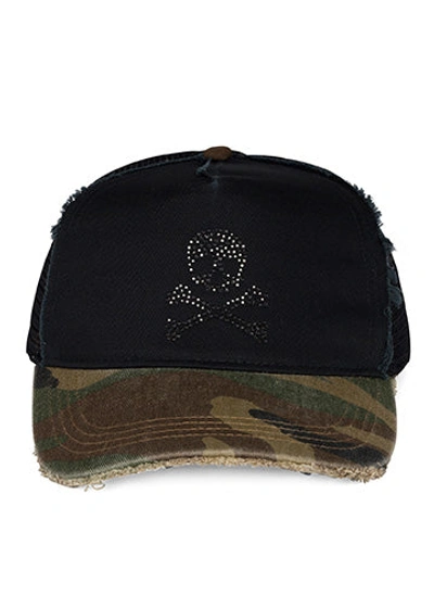 Lauren Moshi Jilly Crystal Crossbone Skull In Black Camo