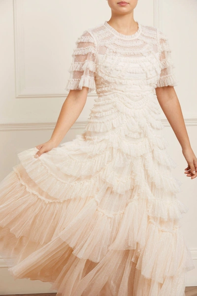 needle and thread champagne dress Valentine Ruffle Gown